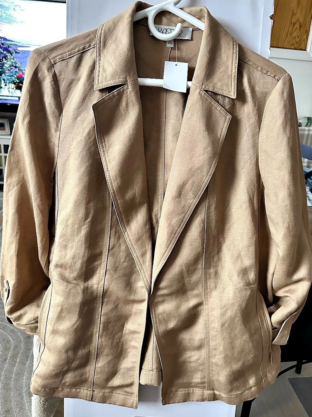 Kasper Linen Blend Blazer in Brown NWT